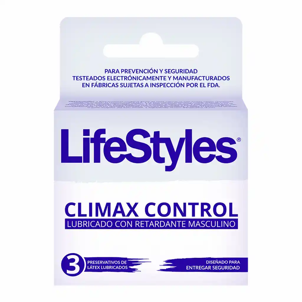  Lifestyles Preservativo De Latex Lubricado Con Retardante Climax Control 