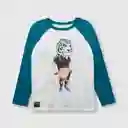 Polera Tigre De Niño Blanca Talla 12a
