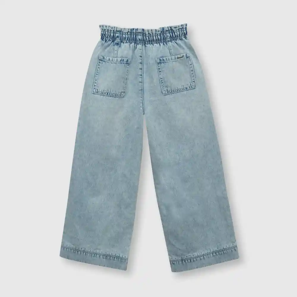 Jean Ancho De Niña Azul Talla 4a