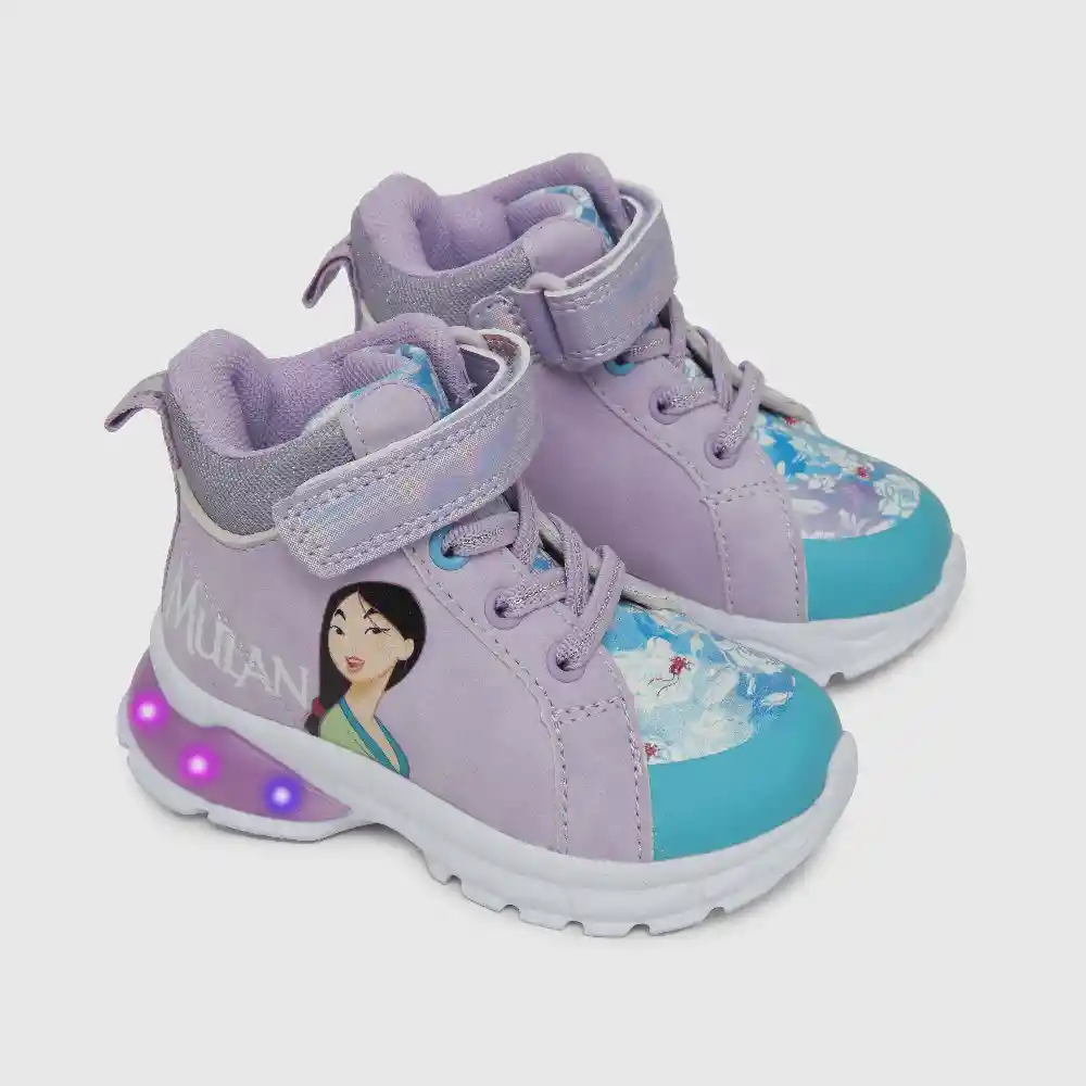 Zapatillas Luces Velcro Disney Niña Lila Talla 25