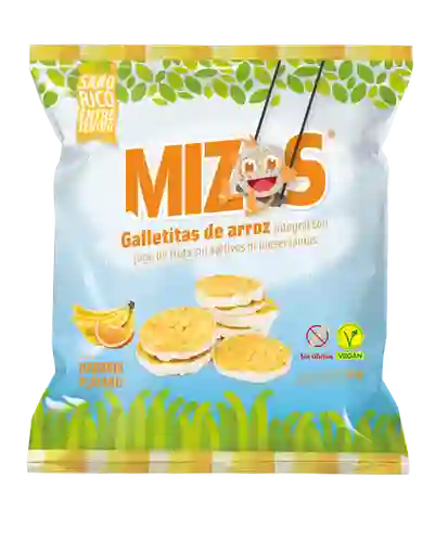 Mizos Galleta de Arroz Naranja Plátano 16 g