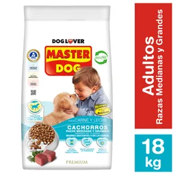 Master Dog Alimento para Perros Cachorros Sabor Carne y Leche