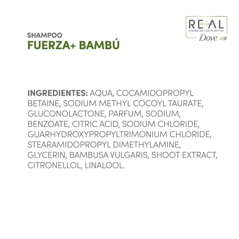 Dove Shampoo Fuerza Bambú