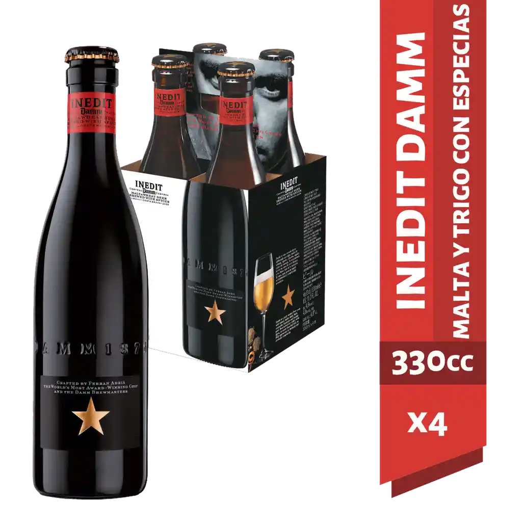 Inedit Damm Cerveza Malta y Trigo con Especias 4 Pack