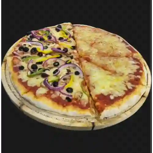 Pizza Mitad Vegetariana y Mitad Mozzarella