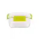 Krea Contenedor Hermético Vidrio Cuadrado Color Verde