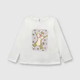 Polera Chip & Dale de Bebé Off White Talla 9M Colloky