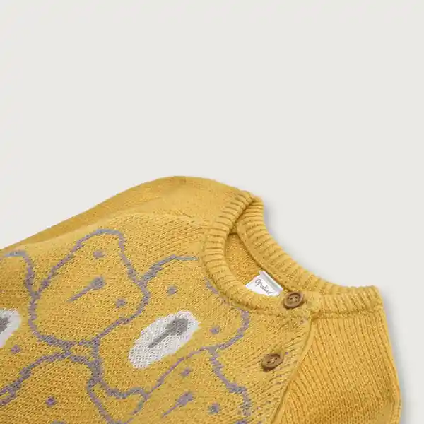 Suéter Acanalado Osos de Niño Amarillo Talla 9M Opaline