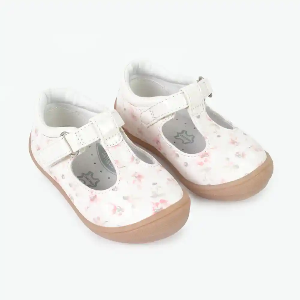 Zapatillas Reina Print De Flores Blanca T. 21