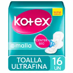 Kotex Toallita Femenina Ultrafina Malla con Alas