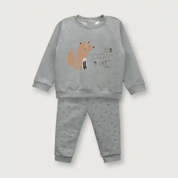 Set Pijama de Niño Gris Melange Talla 12M Opaline