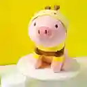 Miniso Peluche Cerdito Sentado Con Capucha de Abeja 29.8 cm