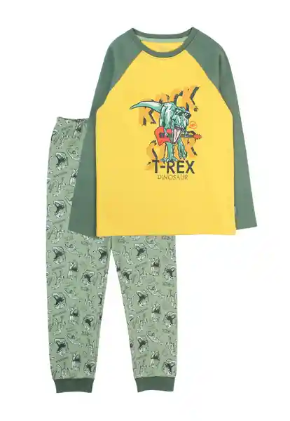 Pijama Kids Algodón T Rex 267 Amarillo 4 Años Ficcus