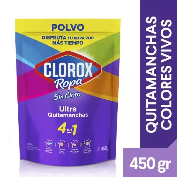 Ultra Quitamanchas en Polvo Clorox Ropa Color (Doypack) 450 gr