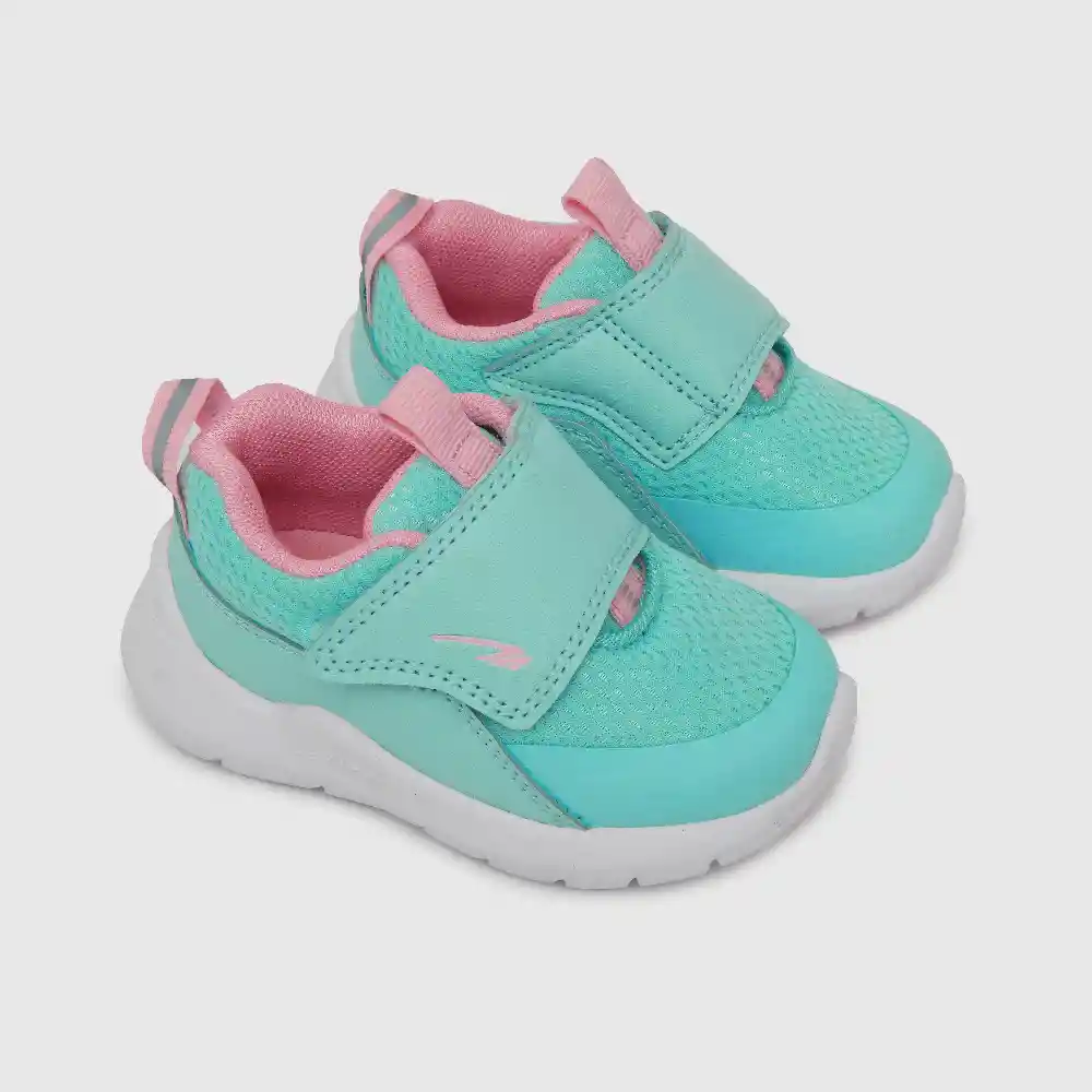 Zapatillas Deportiva Velcro Caña Baja Niña Celeste 26