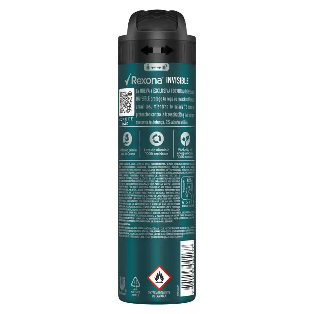 Rexona Desodorante Invisible  72H en Spray