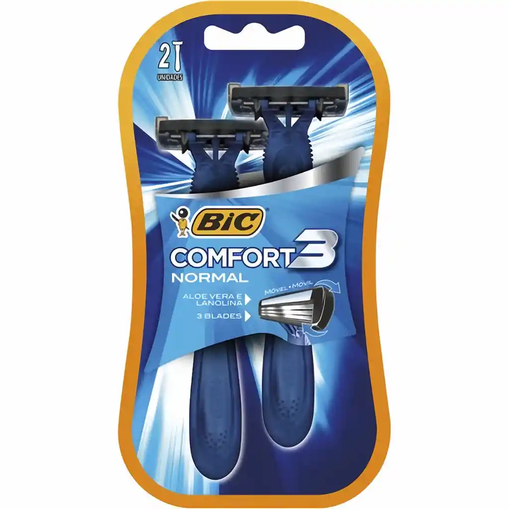 Bic Máquina De Afeitar Comfort3 Con Movil 2 Un Normal