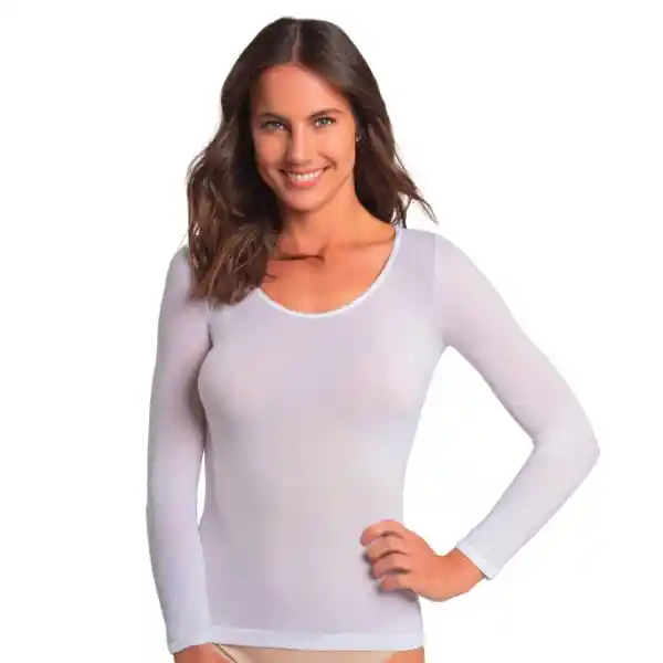 Camiseta Chemisette Manga Larga Blanco Talla M Caffarena