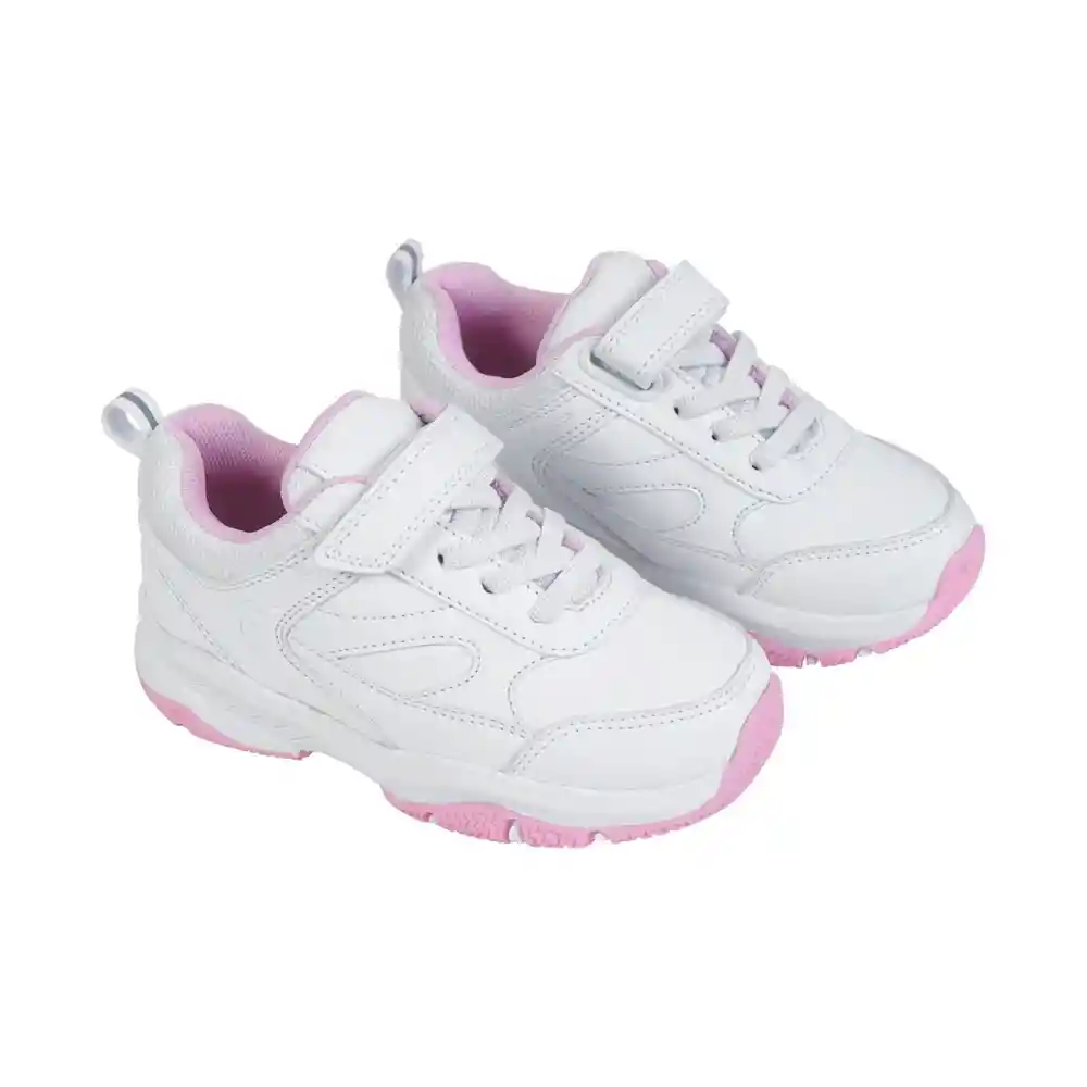 Zapatillas Deportiva Escolar Junior 2 Blanca Rosa T. 33