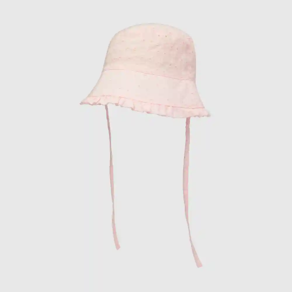Sombrero De Brodery De Bebé Niña Rosado Talla 3/6m