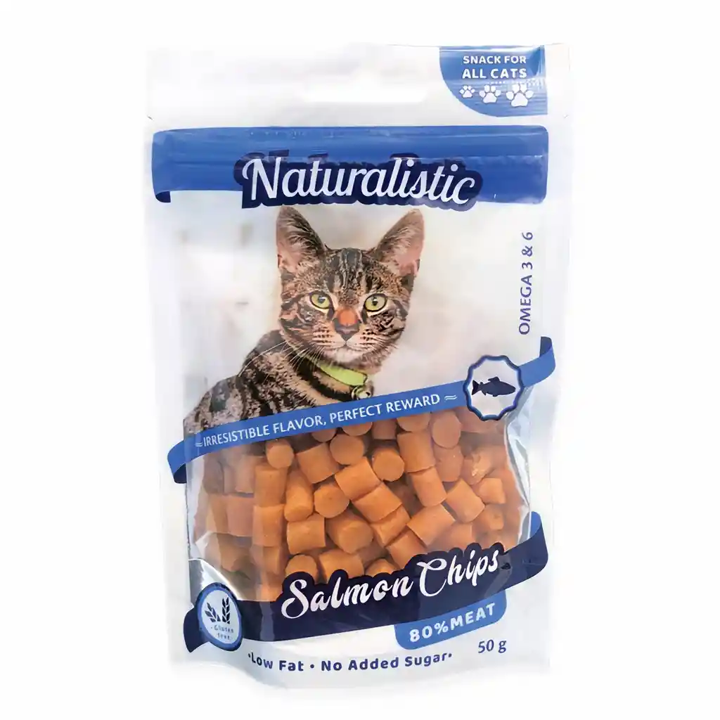 Naturalistic  Bocados de Salmón Chips para Gatos