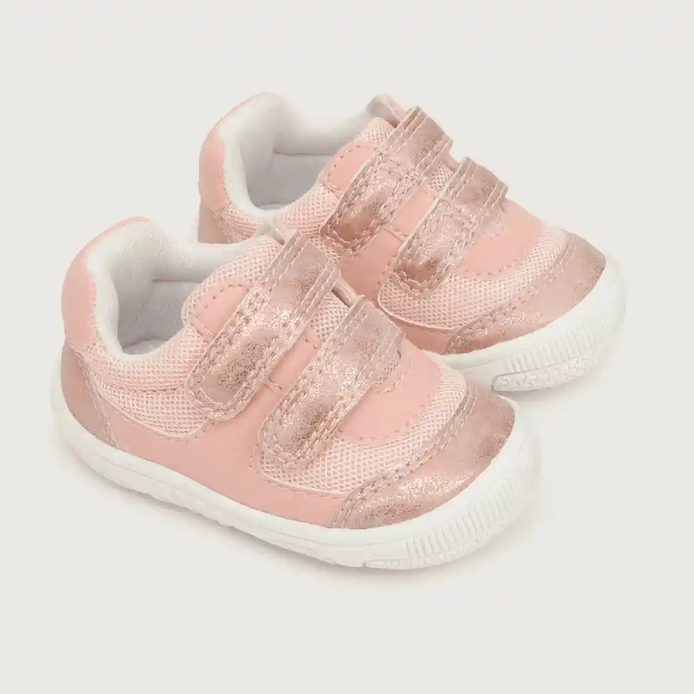 Zapatillas Deportiva De Niña Con Brillo Rosado Talla 17