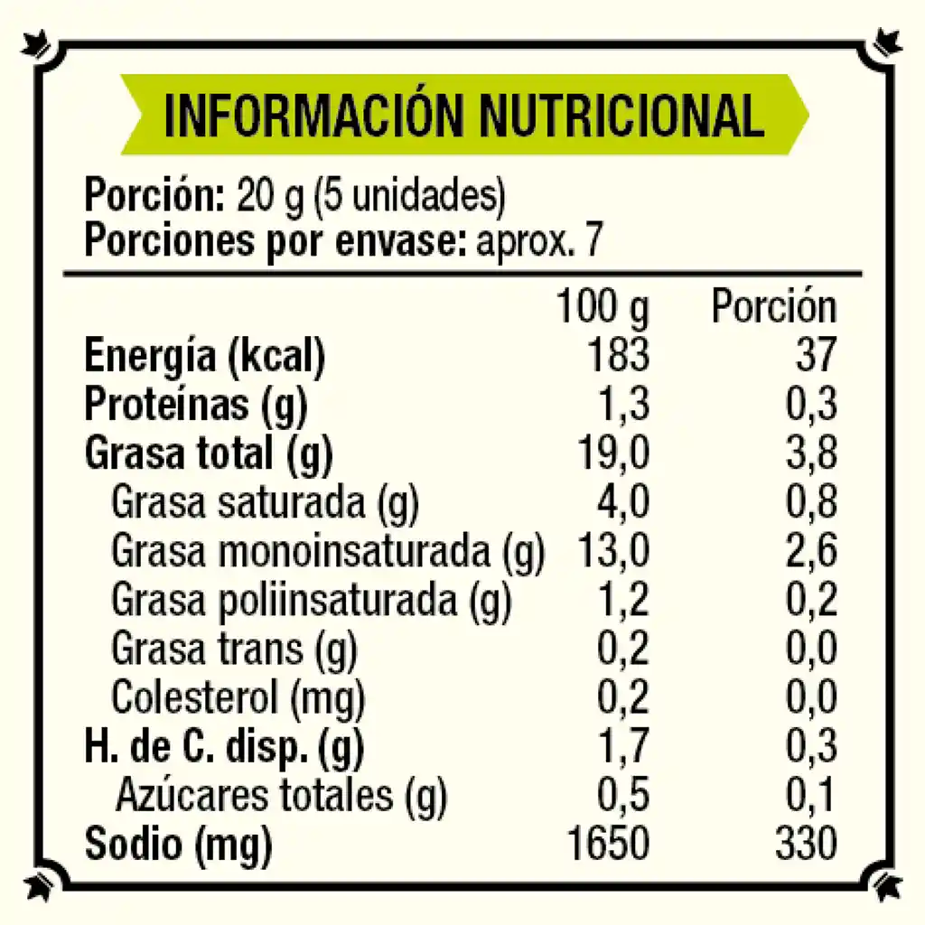 Aceitunas Verdes Con Carozo