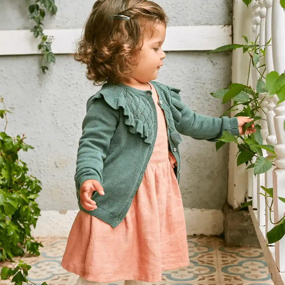 Vestido Cuadrillé De Niña Rosa Viejo Talla 3a