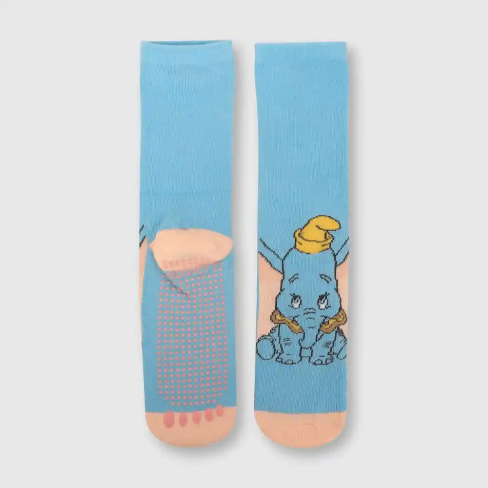 Calcetines Antideslizante Dumbo De Niña Azul Talla 30/33
