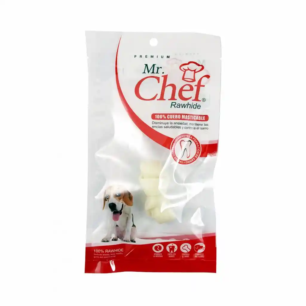 Mister Chef Snack para Perro Hueso de Cuero Masticable Pequeño