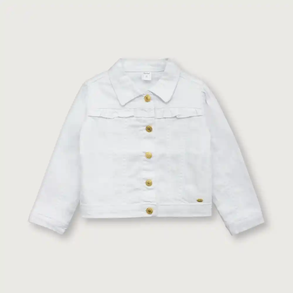 Chaqueta Denim Para Niña Blanca Talla 2A Opaline