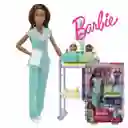 Barbie Muñecas Set Pediatra Morena Con 2 Bebés