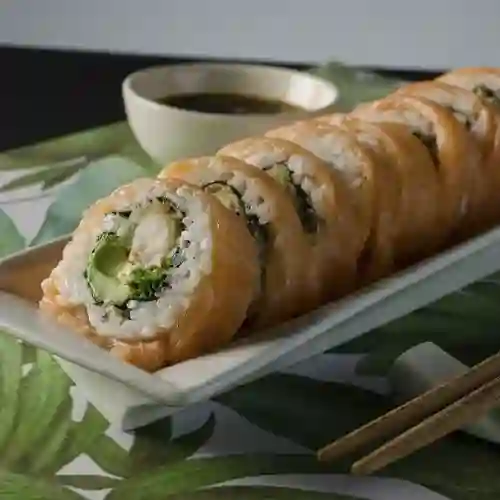 Ebi Tempura Envuelto en Salmón