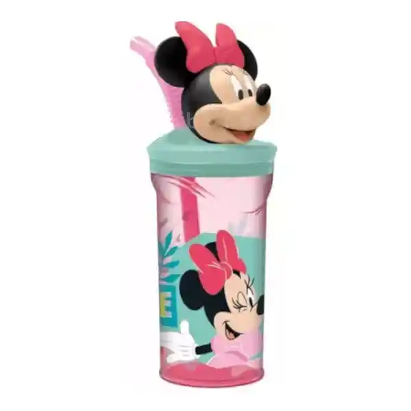 Vaso Con Bombilla Figura 3D Minnie