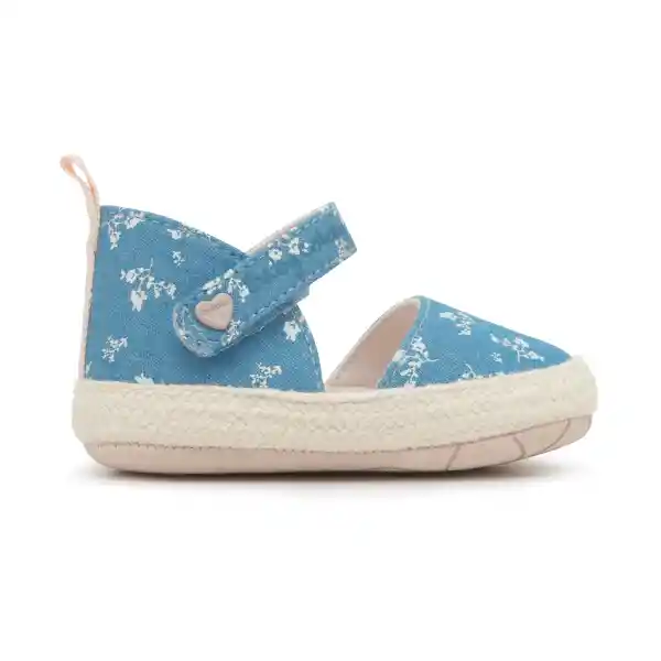 Alpargatas Estampada Flores Niña Denim Talla 15 Colloky