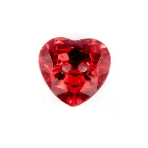 Botón Plástico Cristal Corazón Rojo Hb03719.17 11mm 5