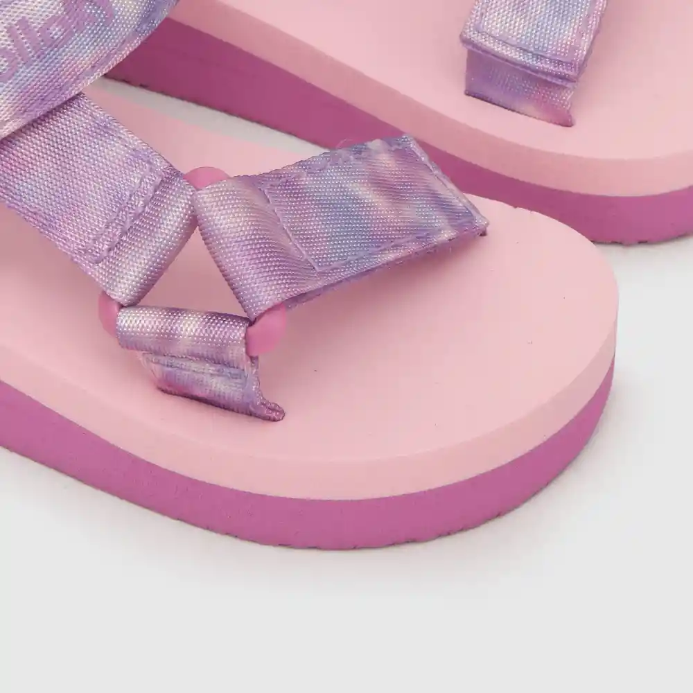 Sandalias Aqua Tie Dye De Niña Morado Pastel Talla 27