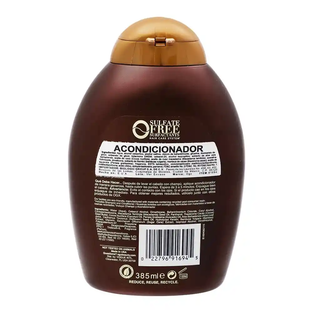 Organix Acondicionador Macadamia Oil