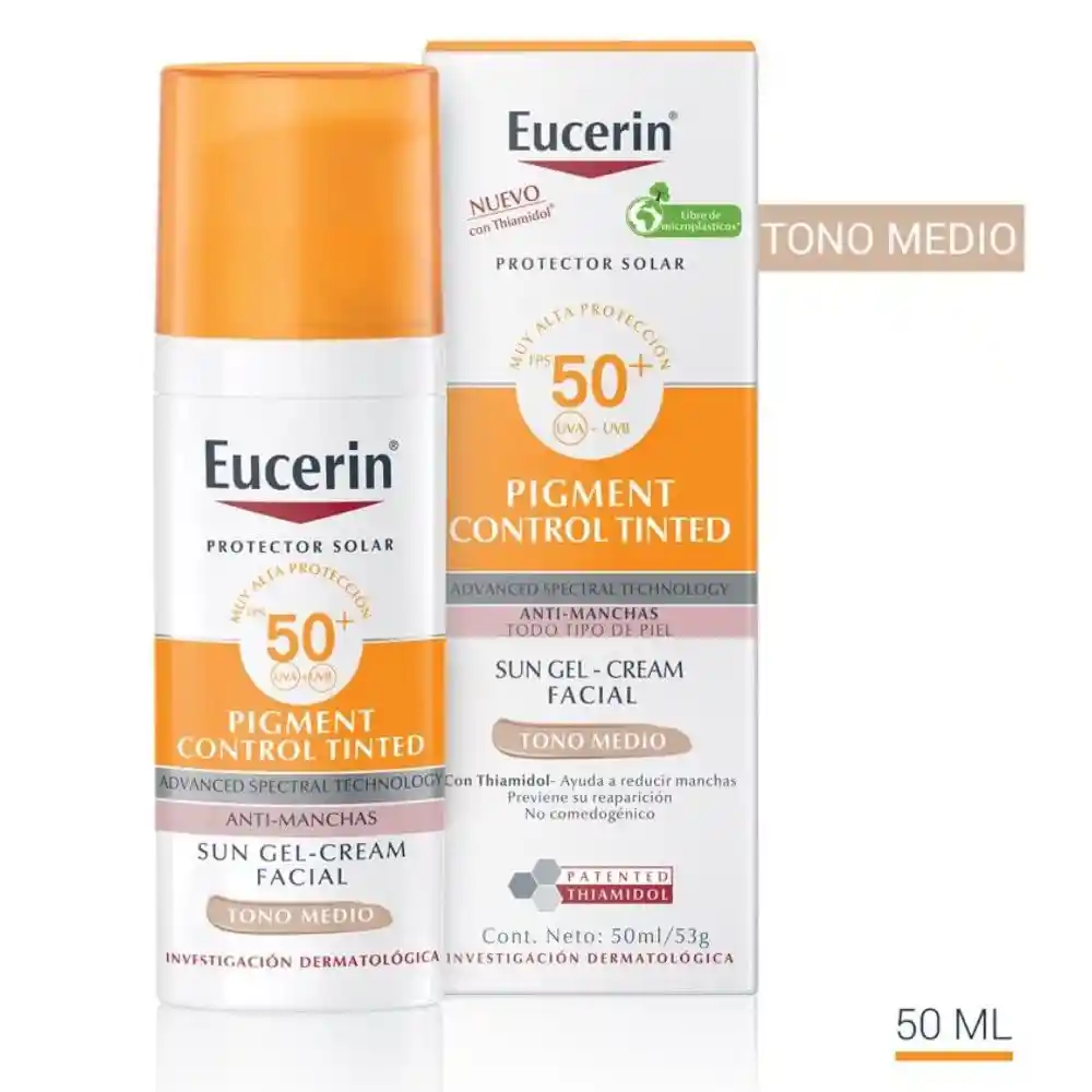 Eucerin Protector Solar Facialpigment Control Tono Medio Fps 50 Para Todo Tipo De Piel X 50 Ml
