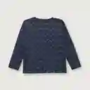 Polera Esencial Manga Larga de Niño Navy Talla 12M Opaline