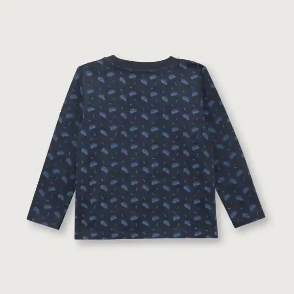 Polera Esencial Manga Larga de Niño Navy Talla 12M Opaline