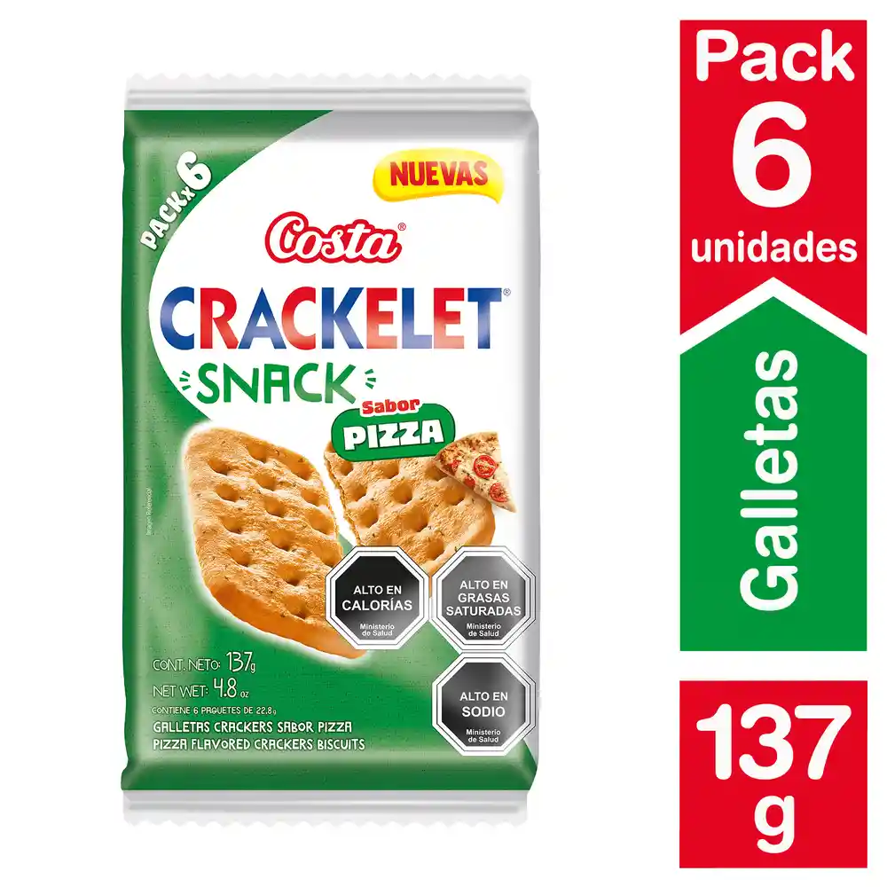 Costa Crackelet Pizza Pack 6 Unidades