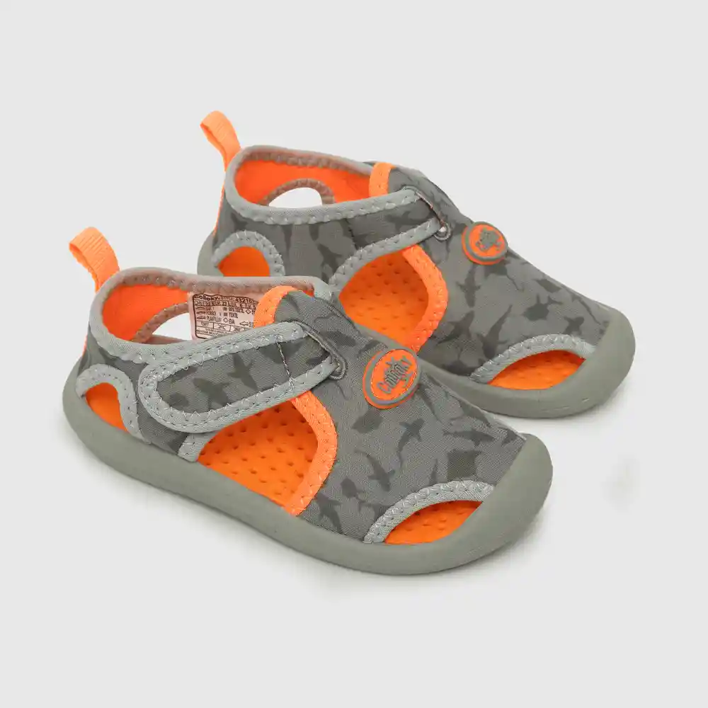 Sandalias Aqua Sock Pattern Para Niño Gris Talla 26