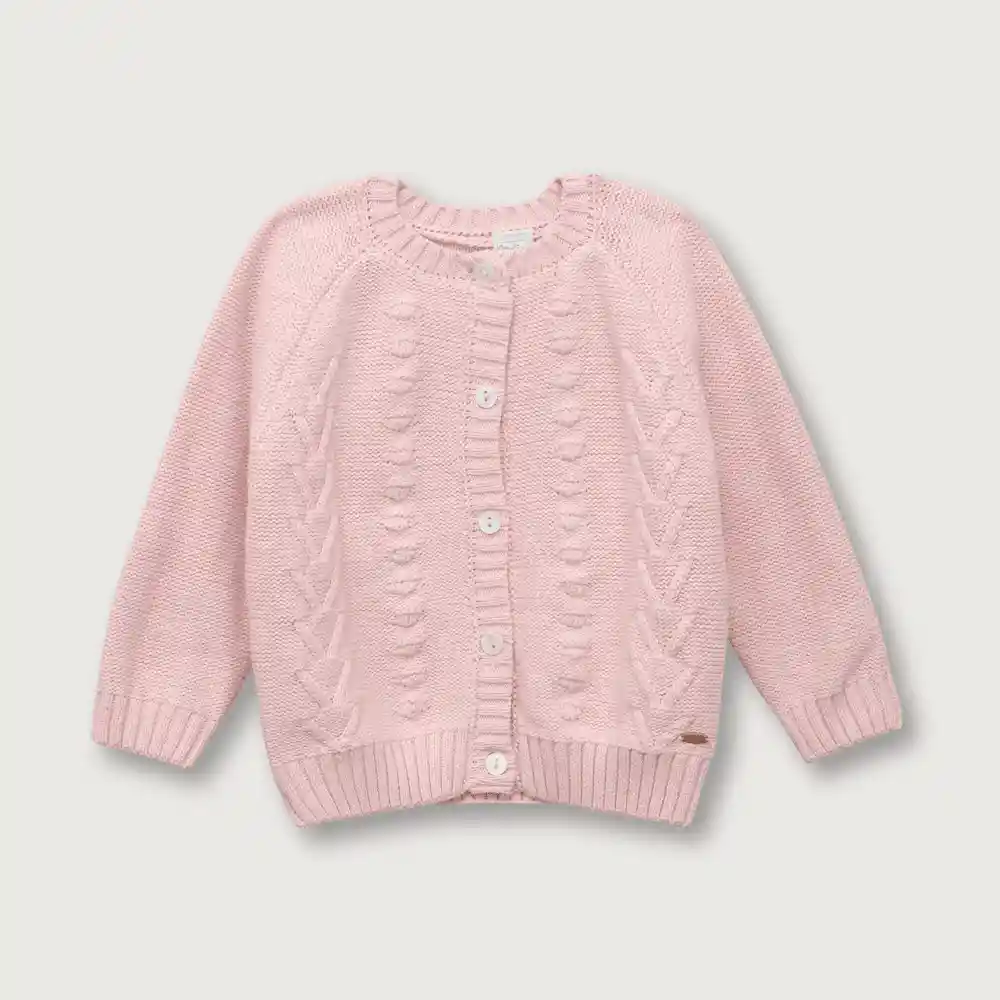 Chaleco Trenzado De Niña Rosado Talla 9 Meses