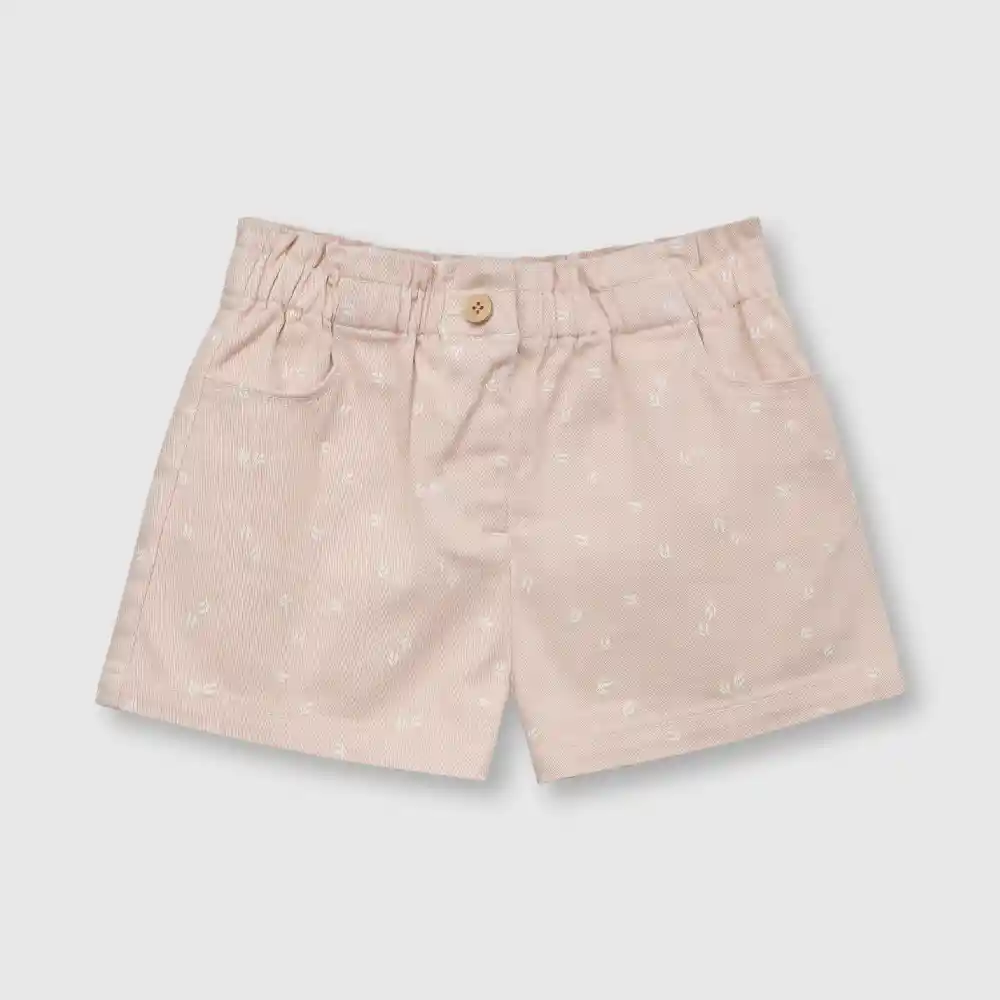 Short Bebé Recogido Niña Rosado Talla 18/24m