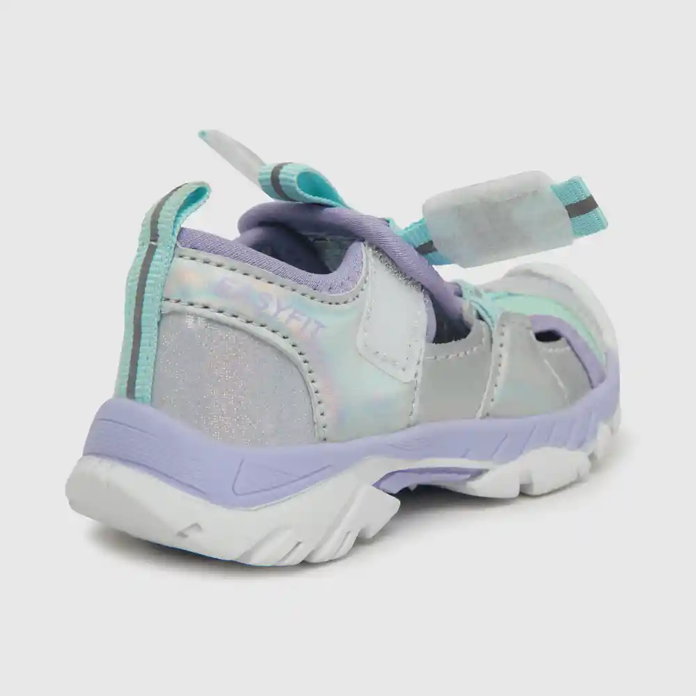 Sandalias Abertura Completa De Niña Gris Talla 21