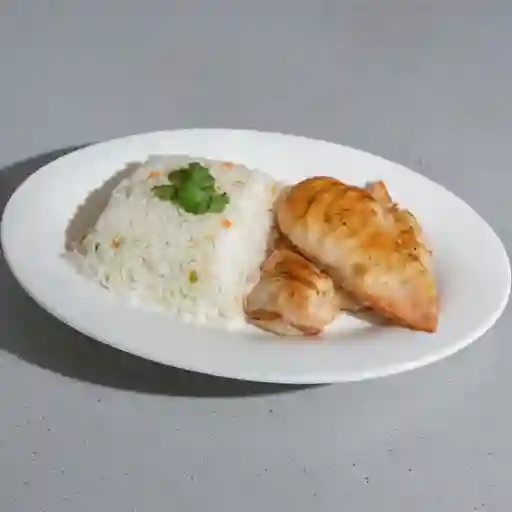 Arroz con pollo a la plancha