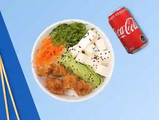 Ebi furai gohan bowl + bebida