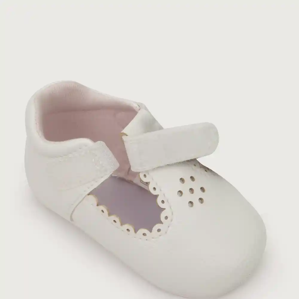 Zapatos Reina Bebé Calado Flor Blanco Talla 16