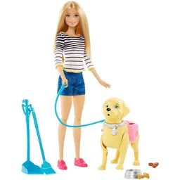 Barbie Muñeca Paseo de Perrito
